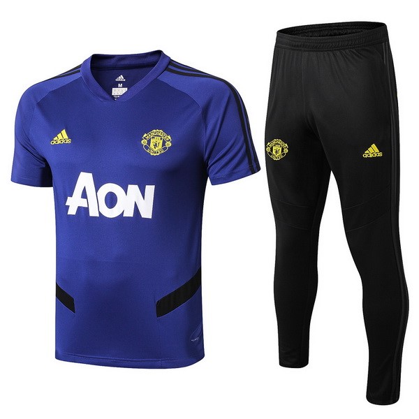 Trainingsshirt Manchester United Komplett Set 2019-20 Blau Fussballtrikots Günstig